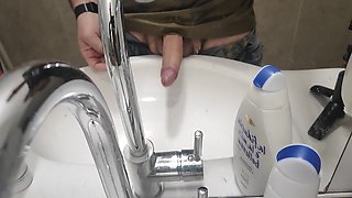 Bathroom Blowjob with Cumshot All Over Body. MILF Sucks Big Cock While Washing. Amateur Real Wife Ch
