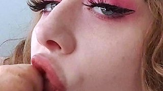 Two wet naked amateur babes having lesbian sex in the shower