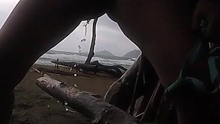 Teacher Wife's Public Beach Pee Compilation - Naked & Caught!