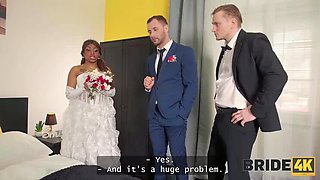 Hot Brunette Bride in Wedding Dress Fucked Hard by Black Stud - Cuckold Interracial Sex 1080p