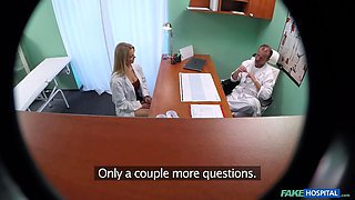 Fake medical center - fresh blondie nurse is so hot the physician jizzes twice