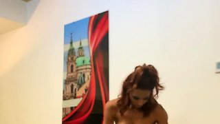 Amateur brunette in stockings luscious pussy fuck