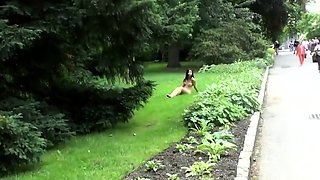 Teen model Nika Nikola naked in public