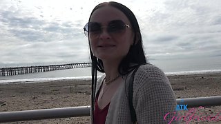Beautiful woman with glasses, Imani Valor, enjoys hot outdoor sex.