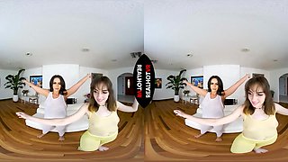 UP CLOSE! - My Dirty Talking Girlfriend & I Want You To Blow A Load All Over Our Yoga Pants - RealHotVR