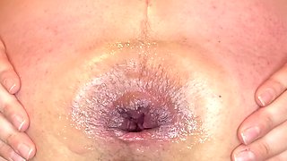 Anal Insertion Training with Glass Water Bottle. Best Gape Ever.
