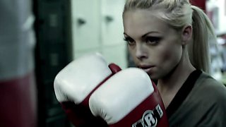Boxer girl gets off on hitting th bag and wants sex with trainer