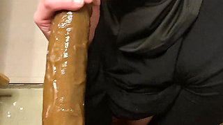 Anal on 12.5 Inches BBC Dildo Mia Niqab