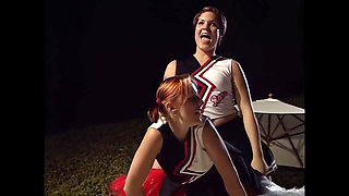 A Night Bath for Two Cheerleaders Eager to Lick Cunilingus