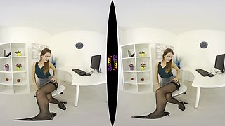 Office Flirt; Solo Striptease Office Lingerie Nylons