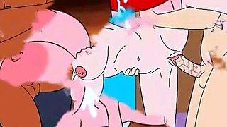 Famous toons double penetration orgy