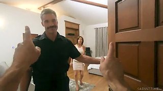 Hot MILF Alexis Fawx Blows Hung Cop in Uniform - Cuckold Husband Watches Wife Cheat