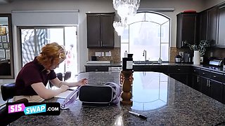 The college geek and his hellion classmate make a deal to trade their stepsisters for hot group sex