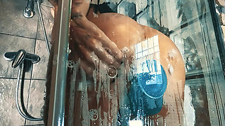 Morning Shower with My Dildo