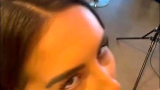 Stunning model surrenders to creamy passion with oral charm