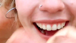 Drinking piss on the garden! Gagging throat fucking!