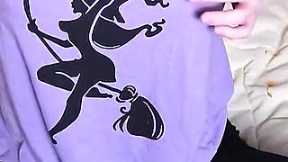 Petite Student Plays with Her Tits to Shaking Nipple Orgasm