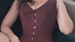 Smoking in Sexy Black Lingerie with Suspenders