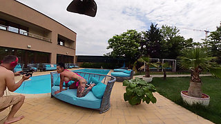 Backstage Sandra Sturm at the Pool Super Horny Gets Fucked Incredibly