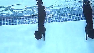 Underwater Wetsuit Dominatrix Tease in Heels