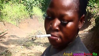African Bbw Patricia 9ja Went To Her Grand Mother Side Smoking And Dancing On The Way Before She Masturbating And Fucked Her Self With Cucumber On The Road Side (patricia 9ja) 11 Min