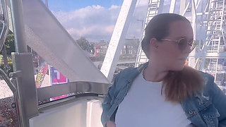 At the Carnival Flashing My Tits