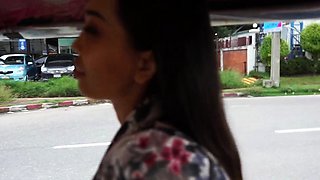 Thai MILF amateur takes a big cock anal