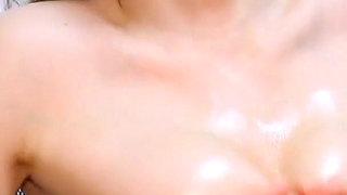 Tit Play with Oil. Play with Oiled Boobs.