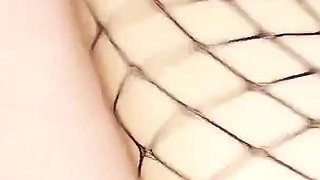 Hard Fucking of a Young Woman in White Shoes and Fishnet Stockings