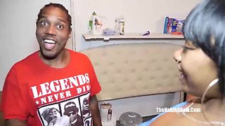 Blasian teen takes first gangbang with huge black cocks - amateur reality fuck