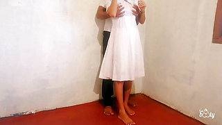 Indian Sexy Beautiful Teen Schoolgirl Hardcore Fucking School Uniform with her Stepbrother