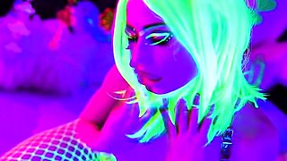 Jewelz Blu - NeoN DeMoN - Trippy Tease and Dildo Fun