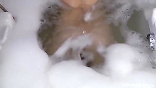 Stunning Hsiry Halmia Takes A Soapy Bath Before Masturbating