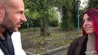 German Redhead Big Natural Saggy Tits Girl Dani Luve Seduce to Hard Amateur Fuck