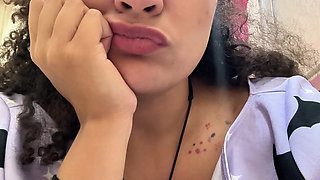 Gassy Milk-intolerant Girl on the Toilet and Farting