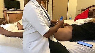 Seeing the sexy doctor, the boy's mood became and both of them had sex