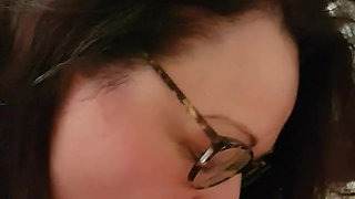 FANTASTIC BBW WITH GLASSES - BLOWJOB AND GREAT TITS
