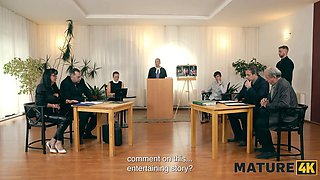 Mature4k. senior elle with Huge Tits banged her gardener in doggy and completed up in court