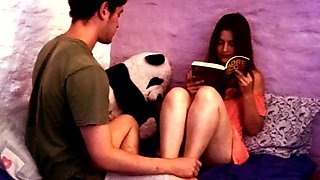 Hot Latina GF Lenarica Gets a Cum Bath After Study Session - Blowjob & Hardcore Sex
