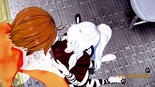 Furry hentai featuring zebra and fox in a wild yiff scene