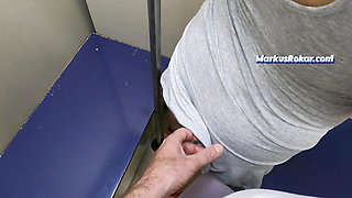 My Girlfriend Suck a Stranger Old Man in The Train!  Dick Flash Grinding