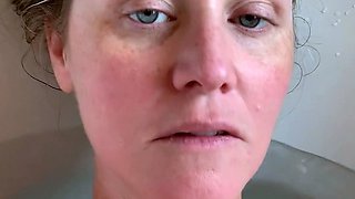 Glamour babe with big boobs masturbates in lingerie