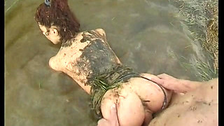 Hot teen moans as she gets a hard fuck in the mud