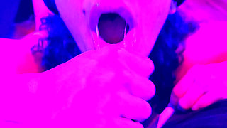 Latina gives best sloppy blowjob and swallows cum