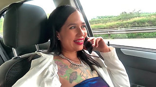 My boss challenged me and I did it! Masturbating in the car on the highway