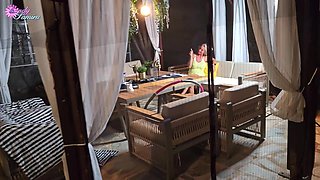Brazen Neighbor! Caught Naked in the Pool at Night!