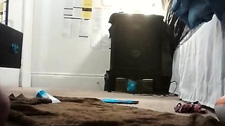Crossdresser Gapes on Huge Dildo