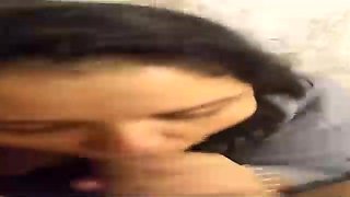 Inexperienced Spanish black-haired is softly fellating her paramour's firm beef whistle to make him erupt from sheer pleasure
