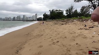 Babe Can I Cum On Your Tits? - Public Cock Flashing On The Beach 10 Min - Katty West And Mia Mi
