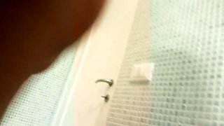 Spycam - nude in bathroom - most focus on boobs